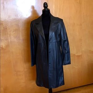 Andrew Marc long leather coat